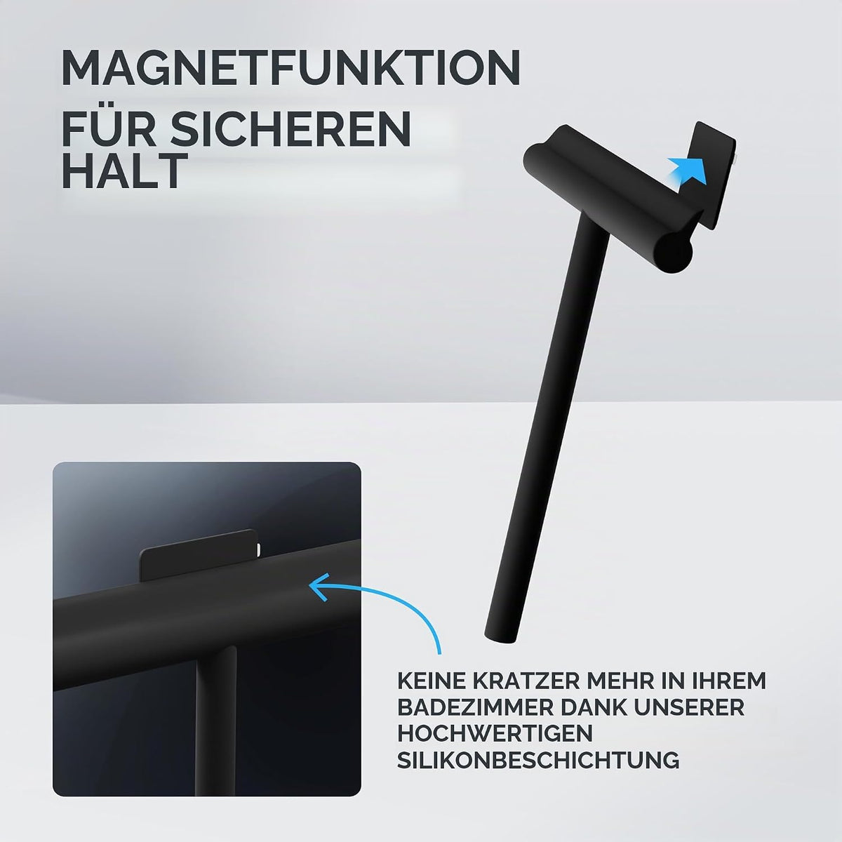 ovimar Duschabzieher Tomma – magnetisch, ohne Bohren, aus Silikon mit Stahlkern