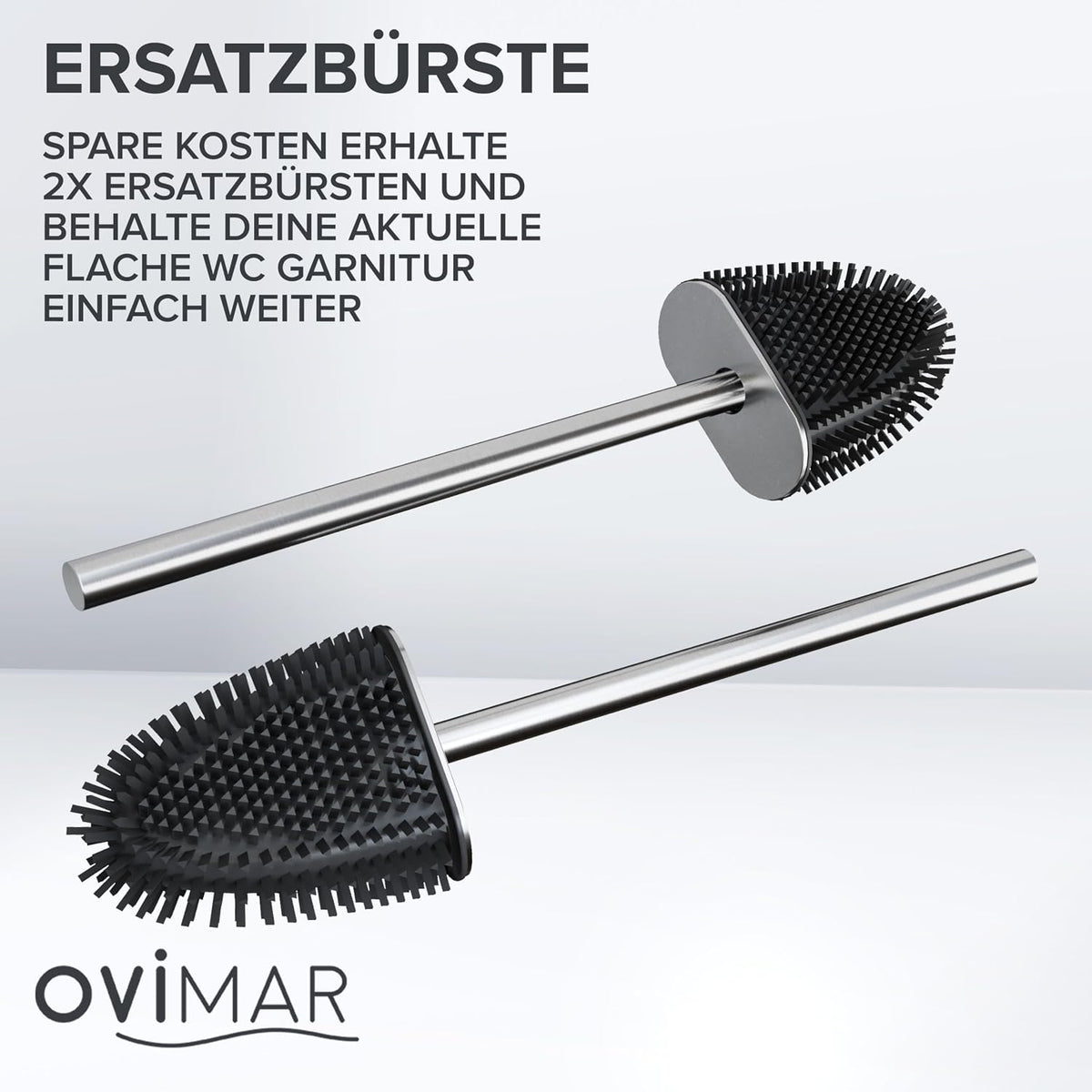 Ersatzbürsten flache WC Bürste 2er Set versch. Farben