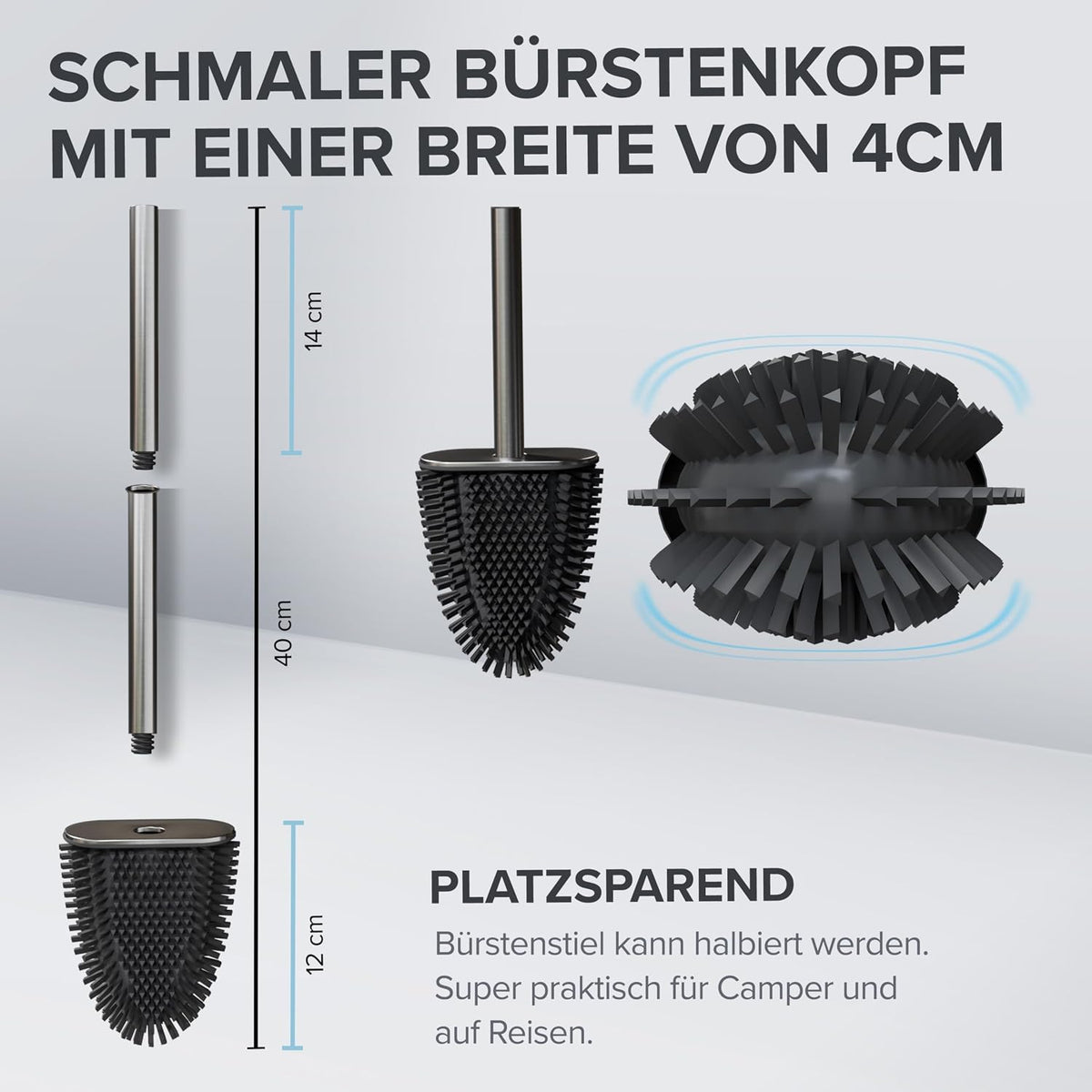 Ersatzbürsten flache WC Bürste 2er Set versch. Farben