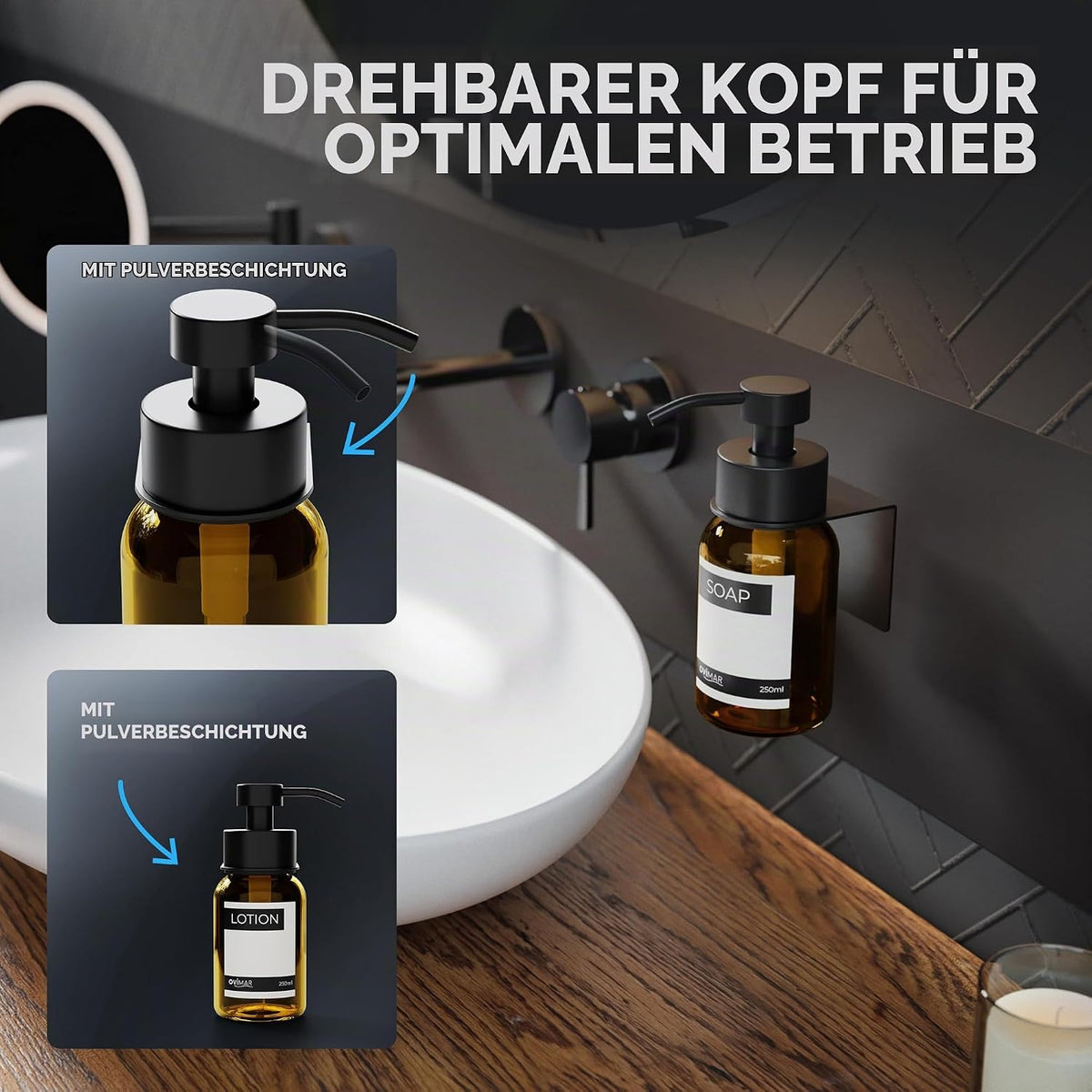 Seifenspender Apothekerglas in verschiedenne Farben
