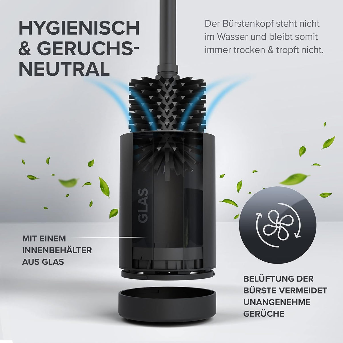 WC Bürste freistehend belüftet in versch. Farben