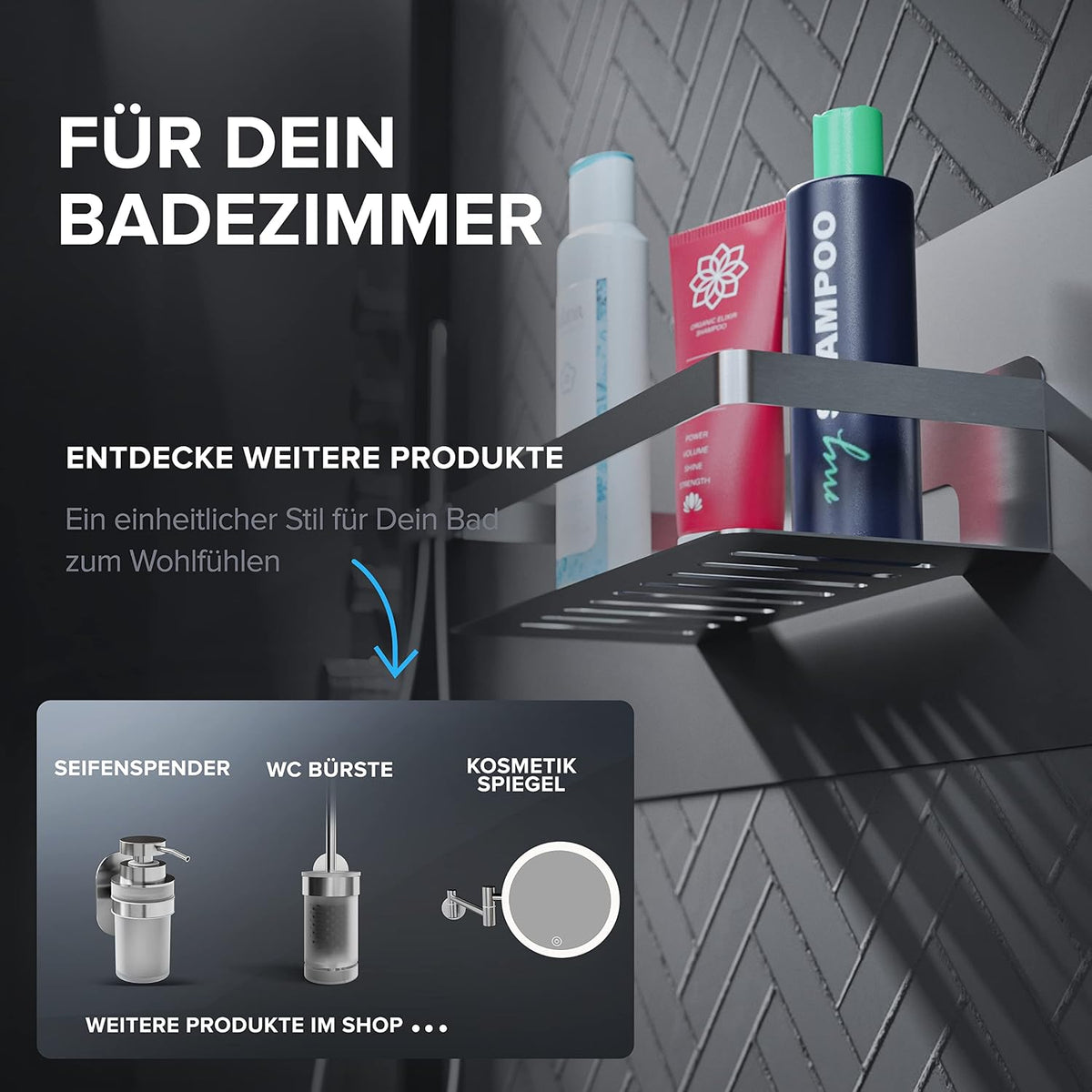 Duschkorb rechteckig in verschiedenen Farben