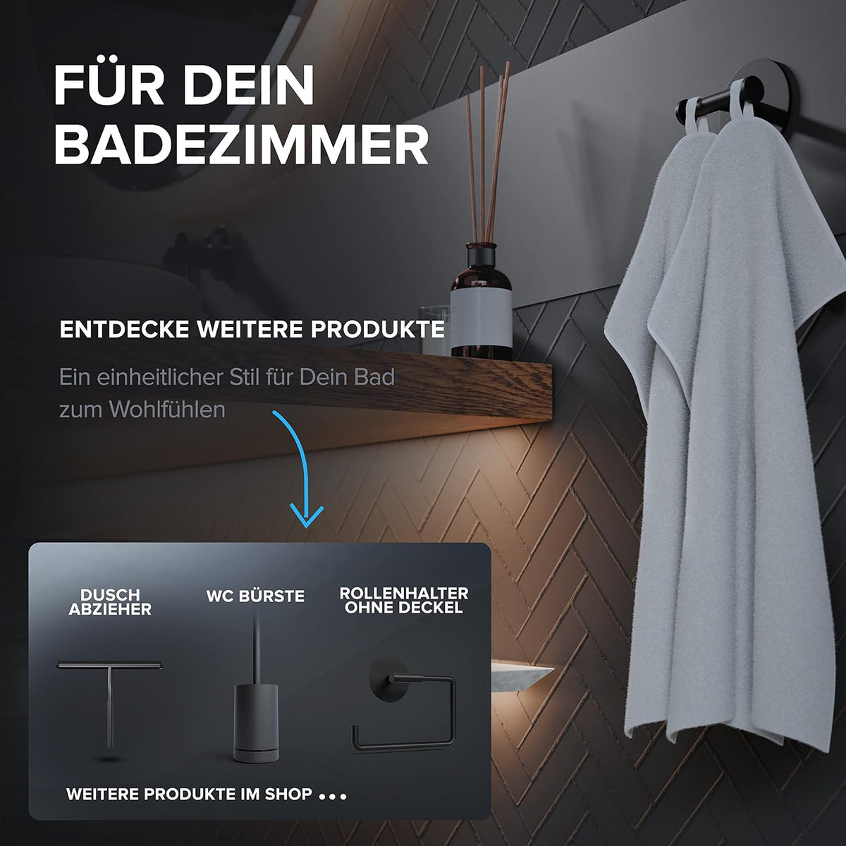 Handtuchhaken doppelt in verschiedenen Farben