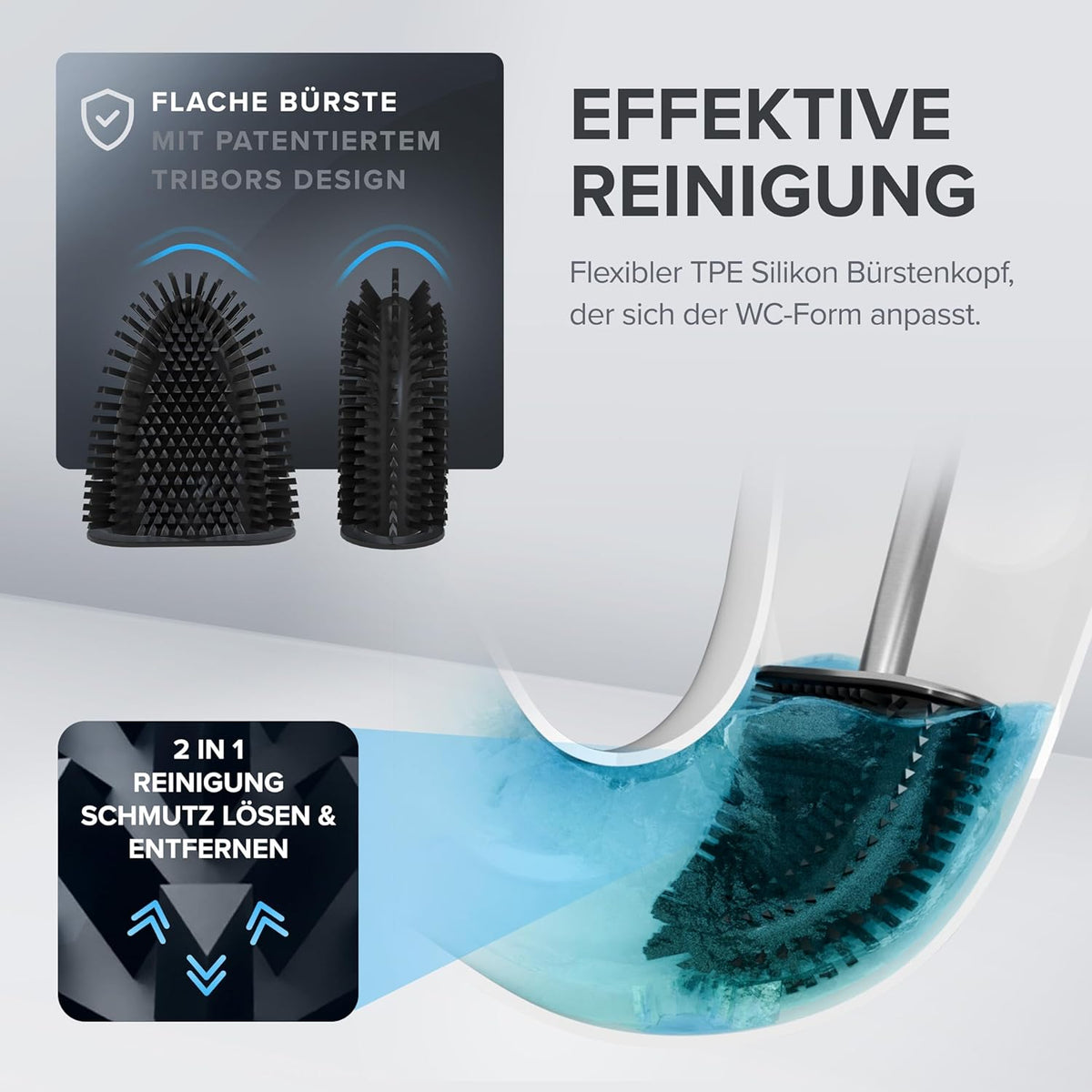 ovimar flache WC Bürste diverse Farben