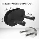 ovimar Haartrocknerhalter Rovaer – Edelstahl, schwarz matt, Wandmontage ohne Bohren