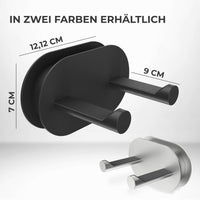 ovimar Haartrocknerhalter Rovaer – Edelstahl, schwarz matt, Wandmontage ohne Bohren