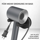 ovimar Haartrocknerhalter Rovaer – Edelstahl, schwarz matt, Wandmontage ohne Bohren