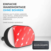ovimar Haartrocknerhalter Rovaer – Edelstahl, schwarz matt, Wandmontage ohne Bohren