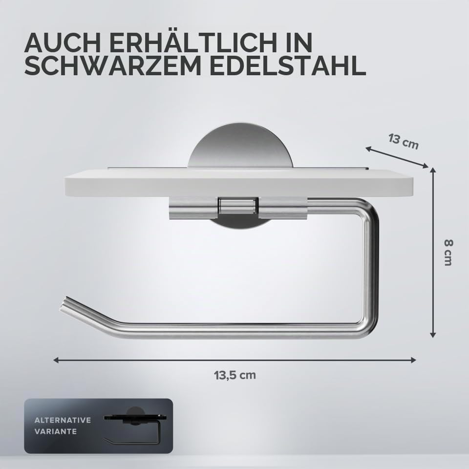 ovimar Papierrollenhalter mit Glasablage in verschiedenen Farben