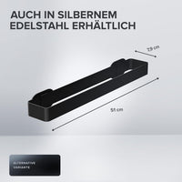 ovimar 2 in 1 Handtuchhalter Andoya – Edelstahl, schwarz, ohne Bohren
