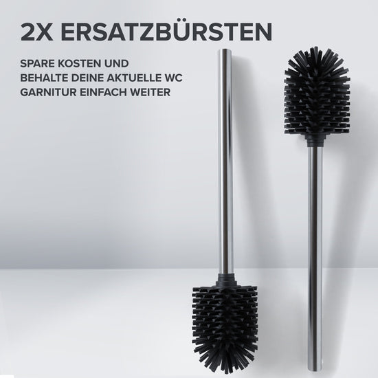 Ersatzbürsten 2er Set Edelstahlgriff in verschiedenen Farben