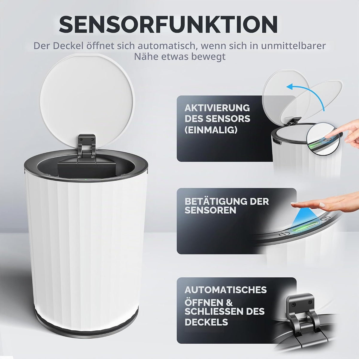 ovimar Sensor Kosmetikeimer in verschiedenen Farben und Formen