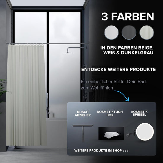 ovimar Duschvorhang in verschiedenen Farben und Größen