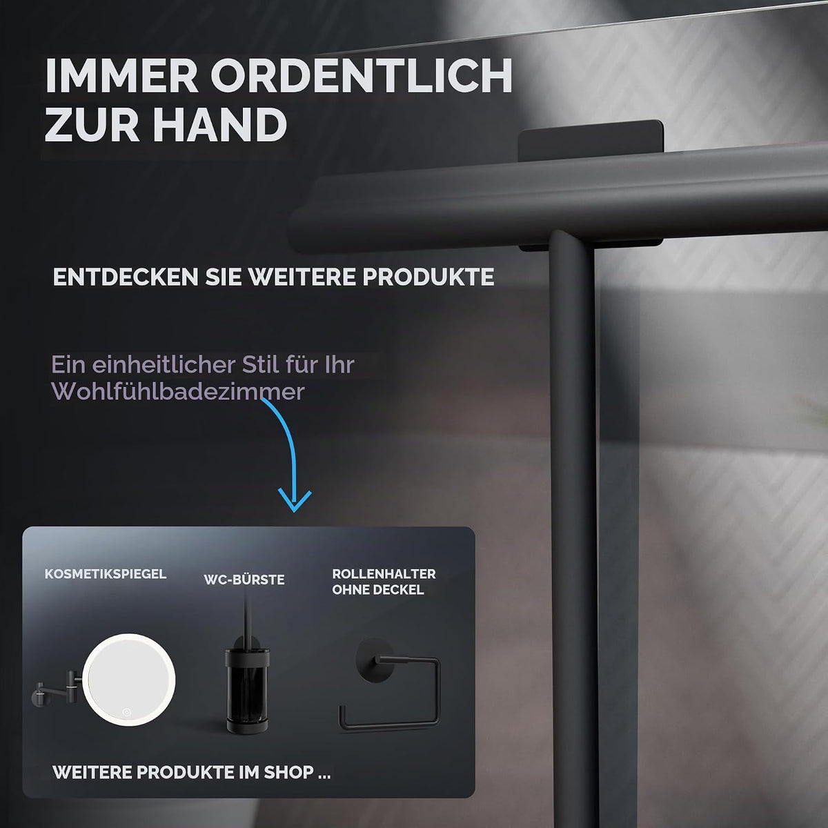 ovimar Duschabzieher Tomma – magnetisch, ohne Bohren, aus Silikon mit Stahlkern