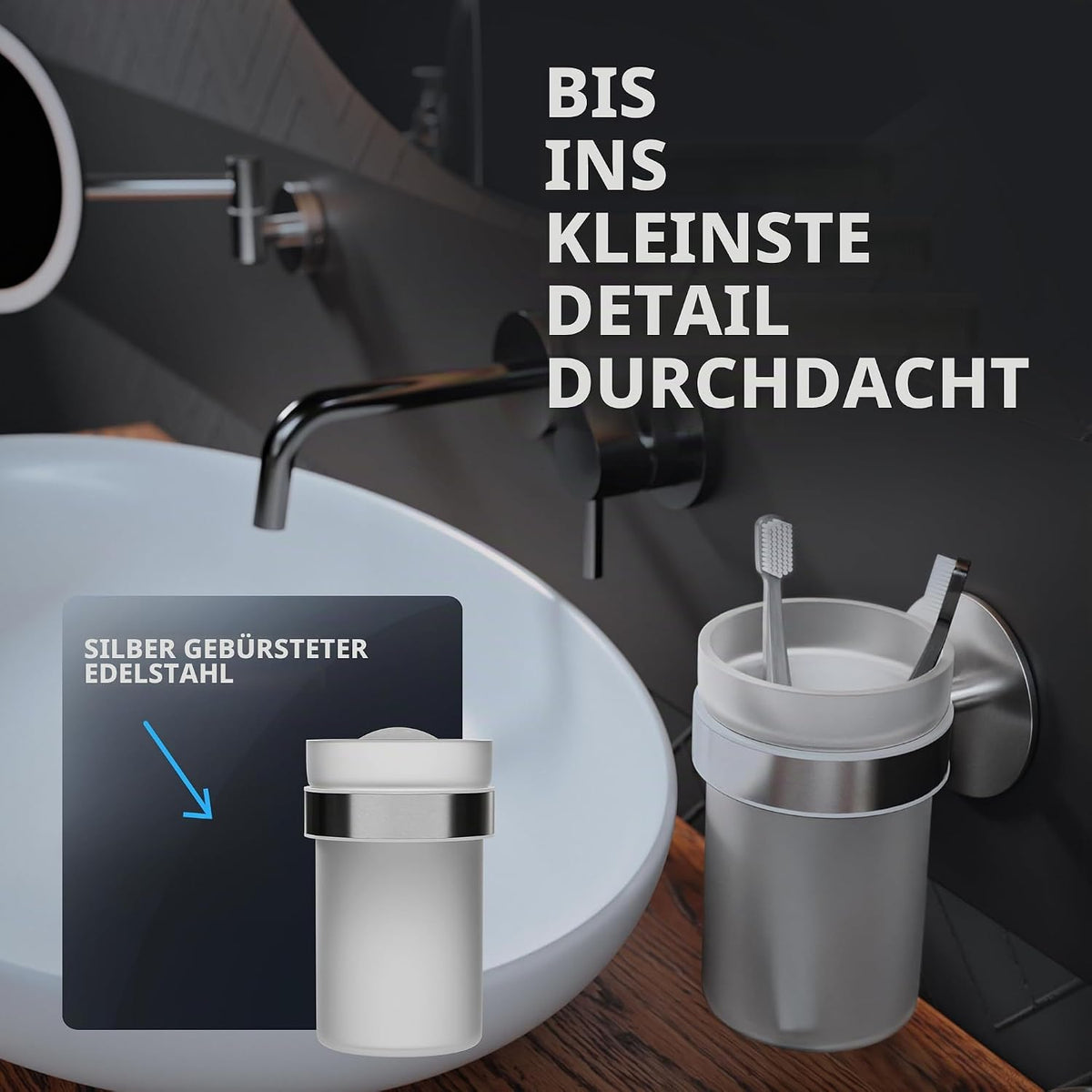 ovimar Zahnputzbecher in verschiedenen Farben zum Kleben oder zum Bohren