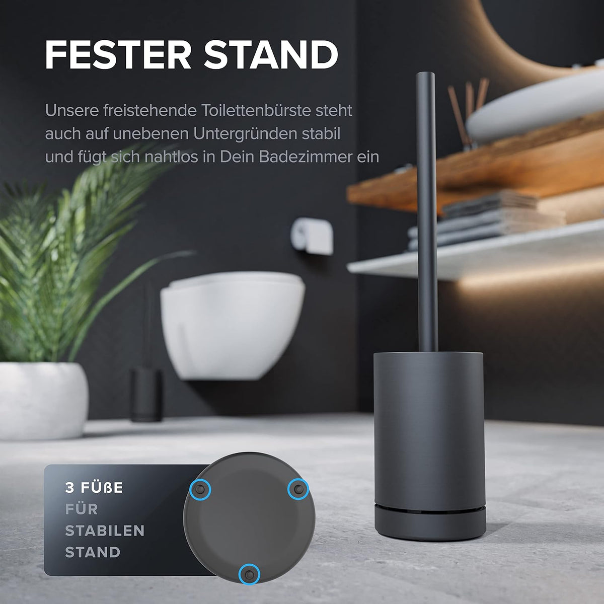 WC Bürste freistehend belüftet in versch. Farben