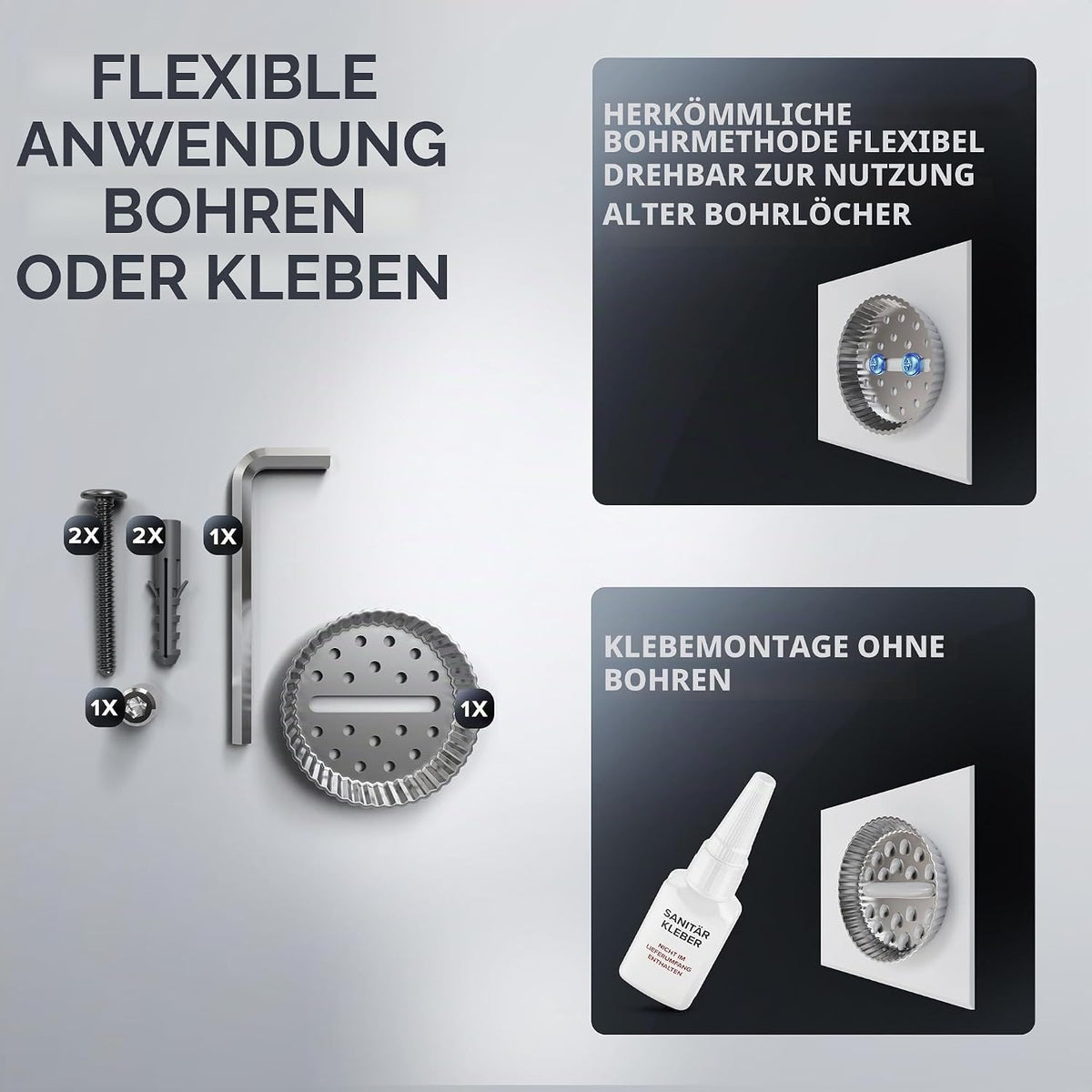 Glasablage rechteckig Bohren in verschiedenen Farben