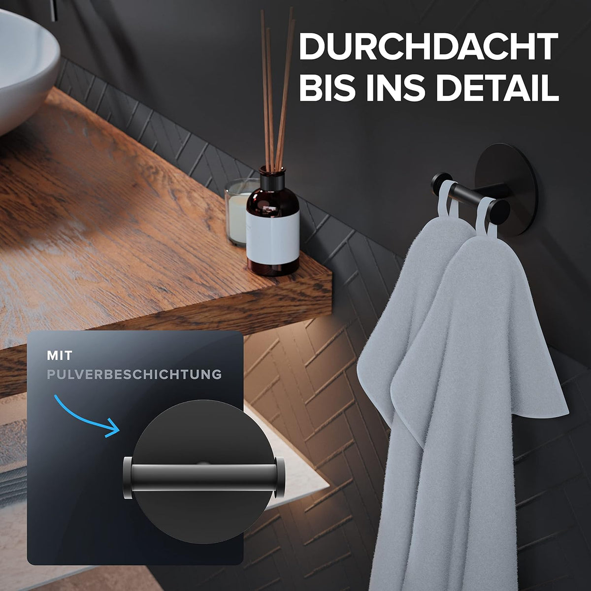 Handtuchhaken doppelt in verschiedenen Farben