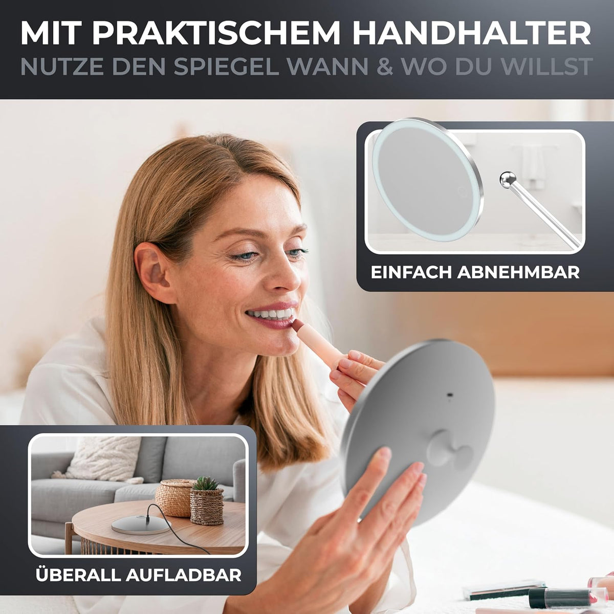 Kosmetikspiegel freistehend in verschiedenen Farben