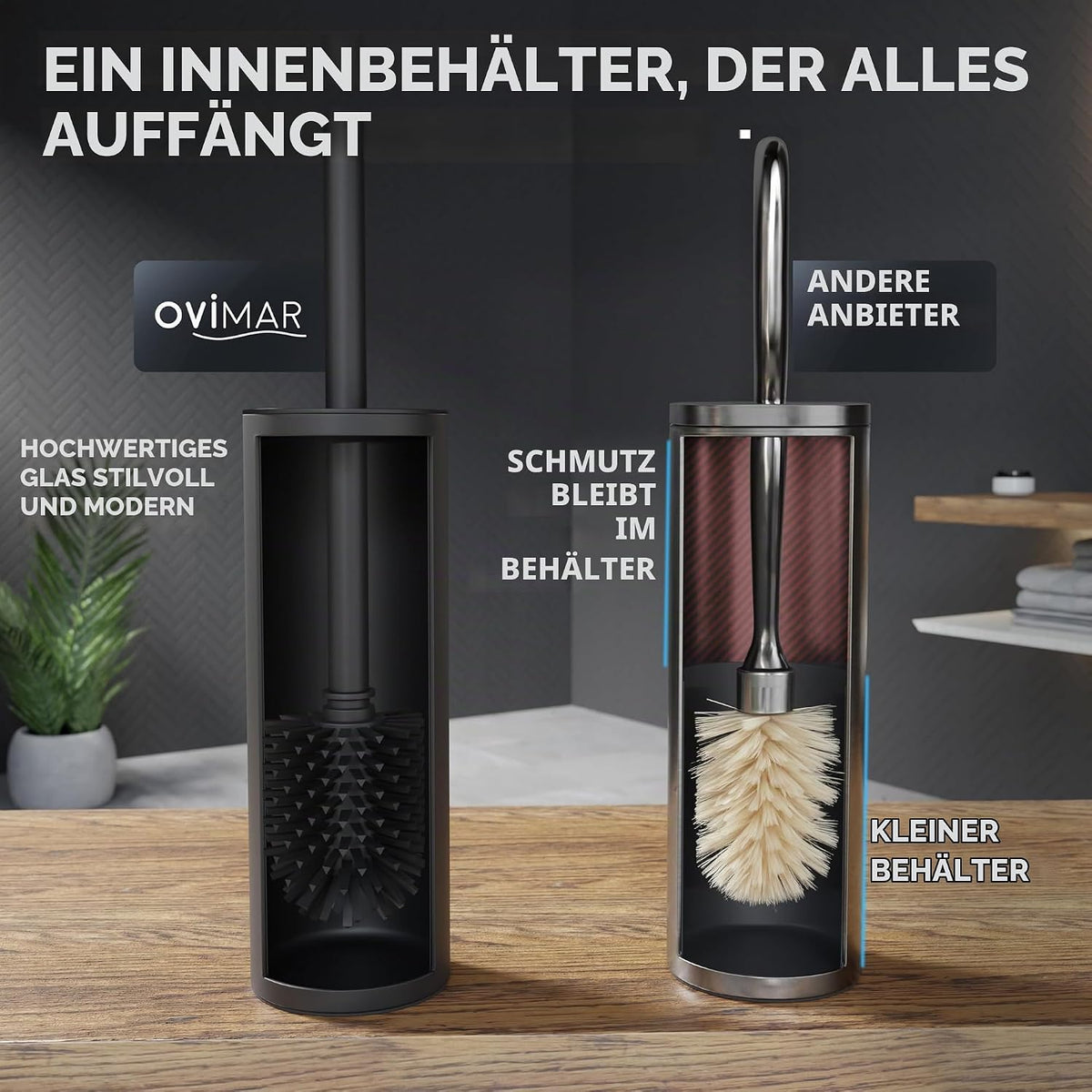 Geschlossene WC Bürste in versch. Farben
