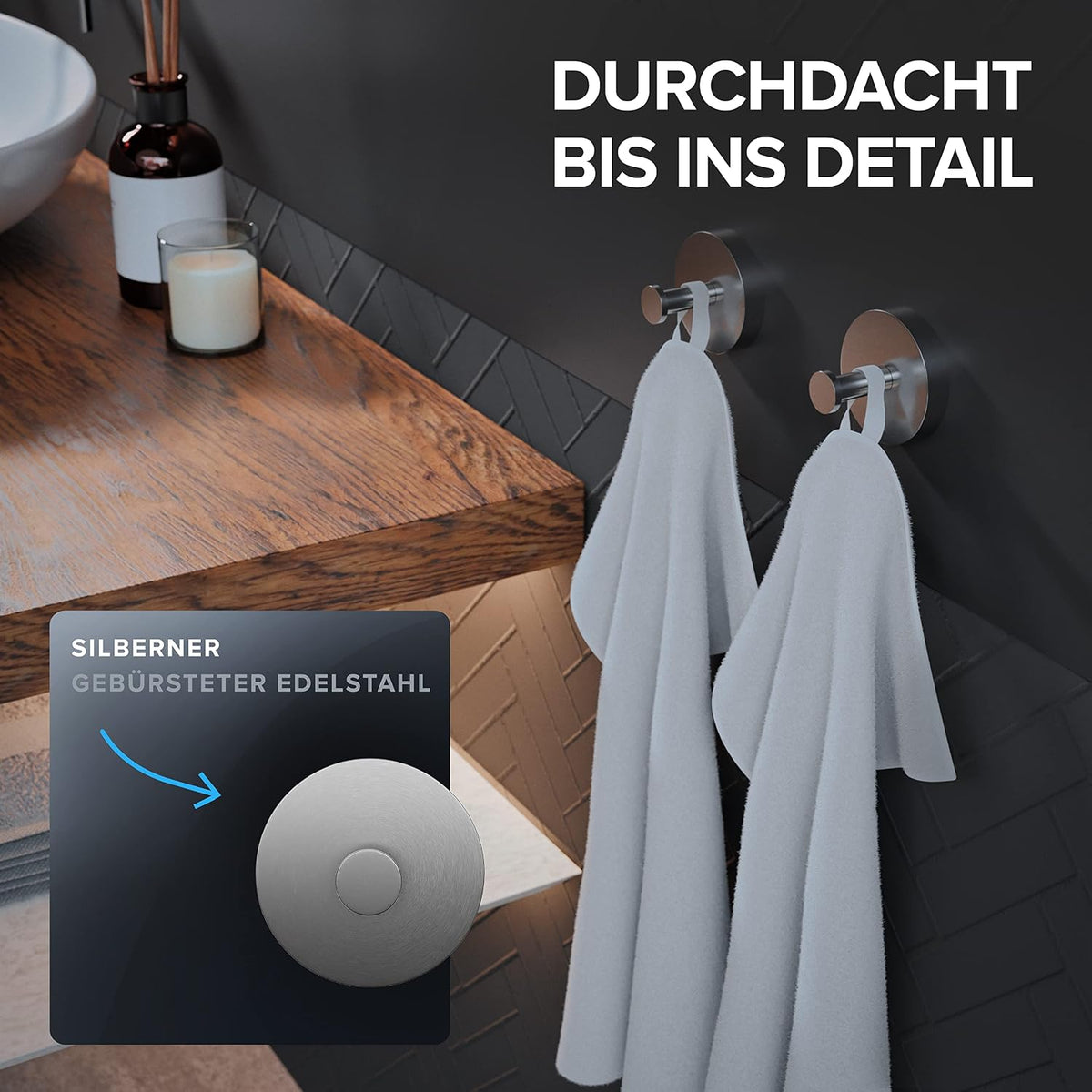 Handtuchhaken 2er Set in verschiedenen Farben