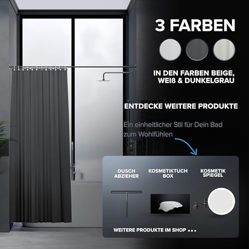 ovimar Duschvorhang in verschiedenen Farben und Größen